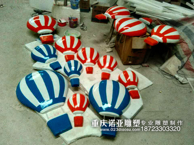 重庆泡沫雕塑-热气球模型道具制作厂家